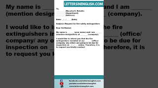 Request Letter for Inspection of Fire Safety Extinguishers