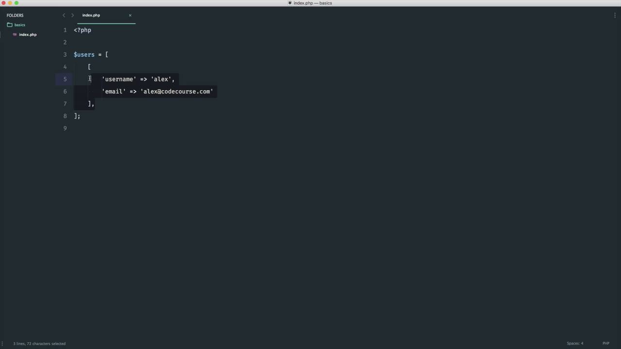 PHP Basics: Data types: Diving into arrays (11/35)