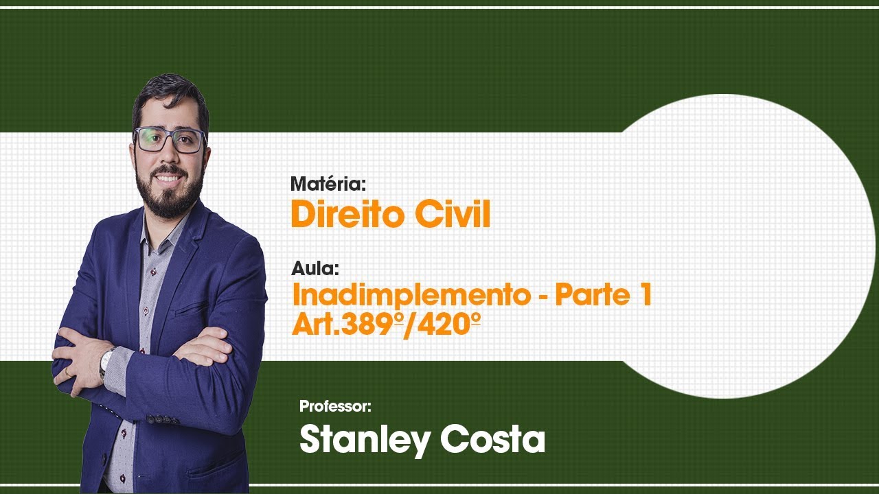 Aula Grátis de Direito Civil -  Inadimplemento - Parte 1 - Art. 389º/420º - Isolada - 28/68