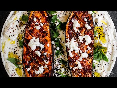 Harissa Roasted Aubergines
