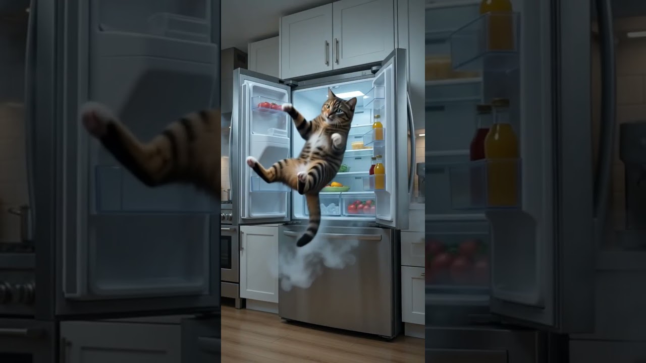 Biscuit the Cat vs. The Smart Fridge 🥶🐱 #Shorts