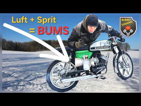 Zündapp KS 50 tuned with RENN DellOrto FINALLY: Power in the engine. ACKERSCHNACKER