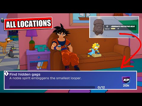 Fortnite | How to find ALL 12 Hidden Gags (Simpsons Milestone Quest)
