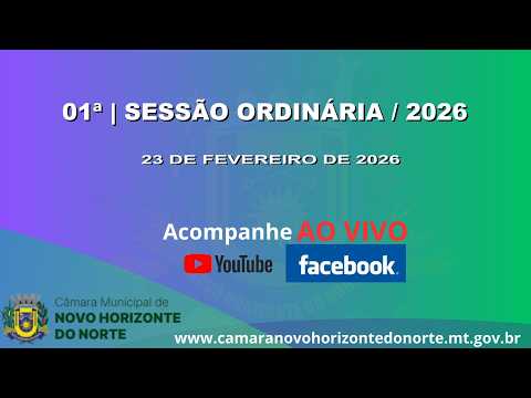 01ª Sessão Ordinária / 2026 - 11ª Legislatura de Novo Horizonte do Norte/MT
