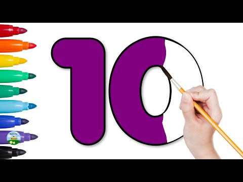 Aprender os números em português | Escrever e colorir os números para crianças