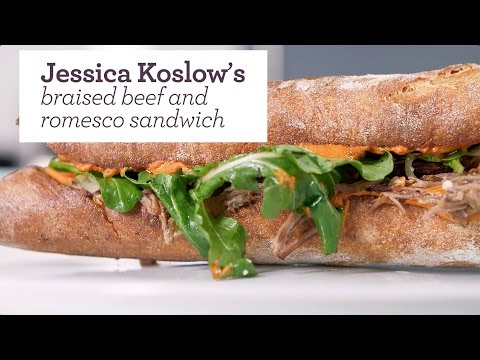 Jessica Koslow's braised beef and romesco sandwich...