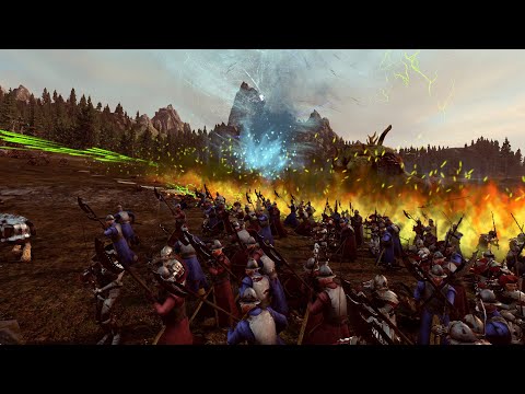 2v2 kislev/empire vs nurgle/skaven- warhammer 2 cinematic battle