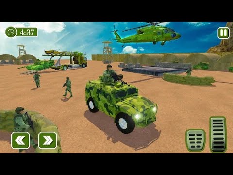 Transporting Army Vehicles in Trailer Truck - Army Truck Transport - Android Gameplay #15