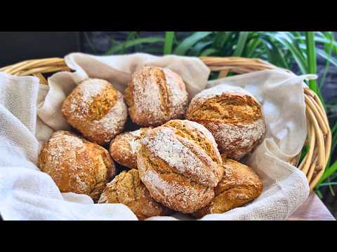 Haferflockenbrötchen mit Dinkelmehl 😋🍞 mit Übernachtgare, perfekt zum Frühstück! #223