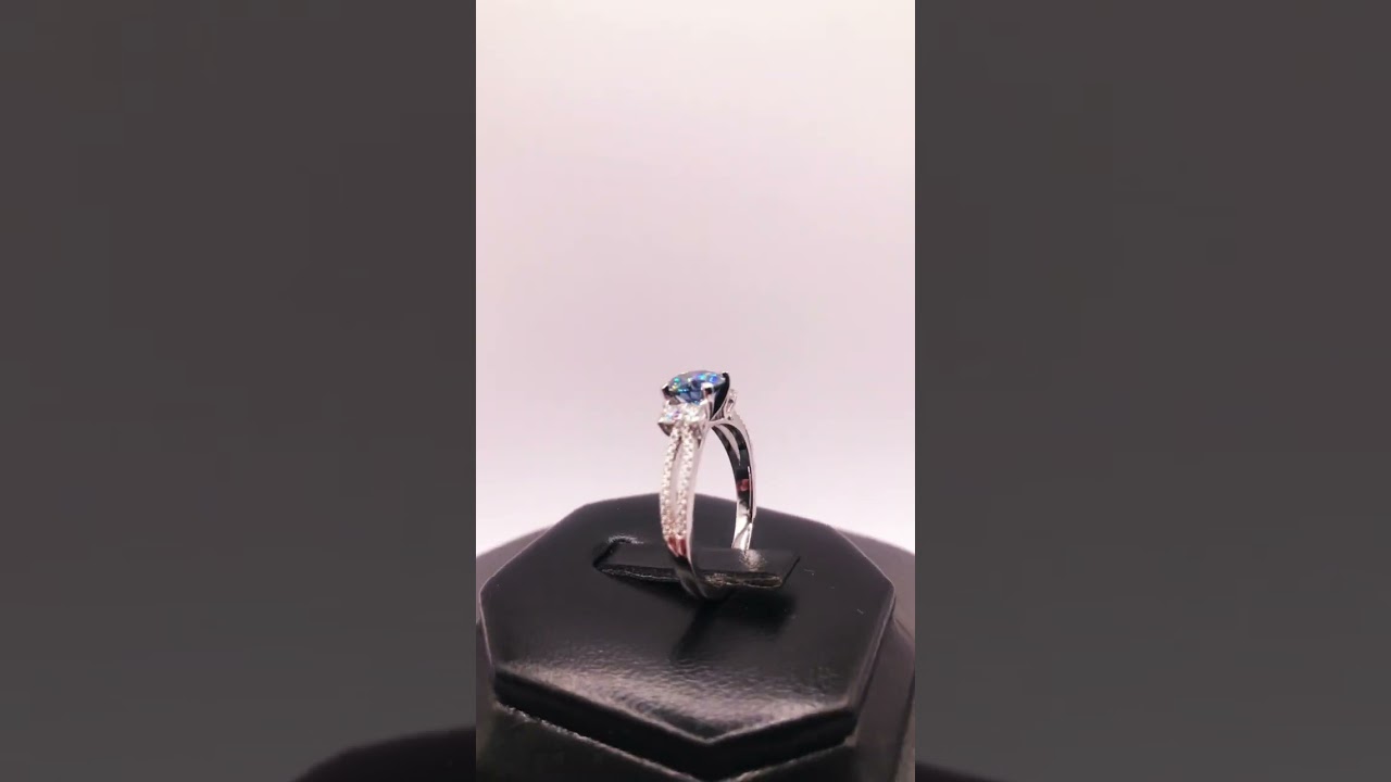 Anillo compromiso moissanite royal blue 14k