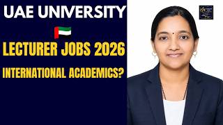 🇦🇪 UAE University Lecturer Jobs 2026 | International Academic Opportunities