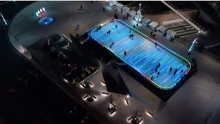 Christmas Skating Rink in Croatia | Aerial View