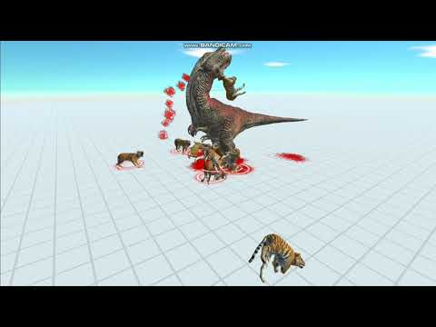 Giant Rex vs twenty tigers - Animal Revolt Battle Simulator