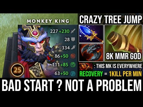 [Monkey King] How to Recovery From a Really Bad Start with Crazy Tree Jump 27Kills Satanic - DotA 2