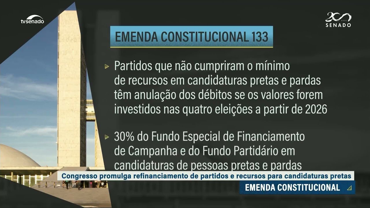 Congresso promulga emenda sobre cotas raciais em candidaturas