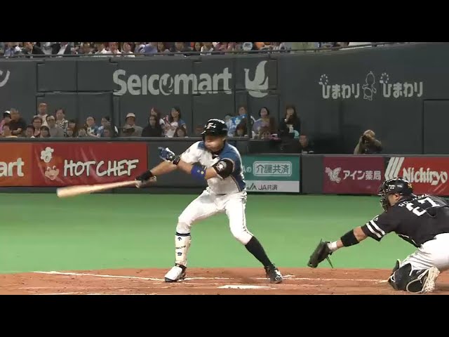 【3回裏】アウトローに食らいついた!! ファイターズ・中島卓の追撃タイムリー 2015/9/10 F-H