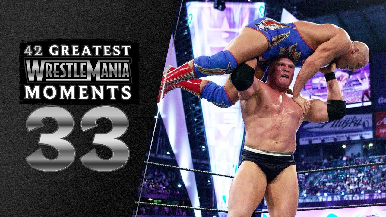 Brock Lesnar wins title in WrestleMania debut | WrestleMania 19: 42 Greatest WrestleMania Moments