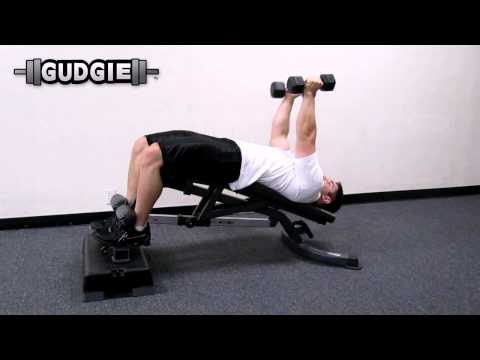 Dumbbell fly decline bench alternating (Gudgie)