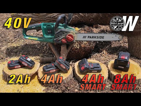 PARKSIDE 40V Chainsaw: 2Ah vs 4Ah vs 4Ah/8Ah SMART Battery Challenge