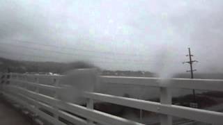 preview picture of video 'Sandy coming into Sandy Hook view from pedi bridge off Highlands Bridge'
