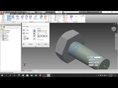 How I Make A BOLT using AUTODESK INVENTOR PROFESSIONAL 2015 - Indonesian Language