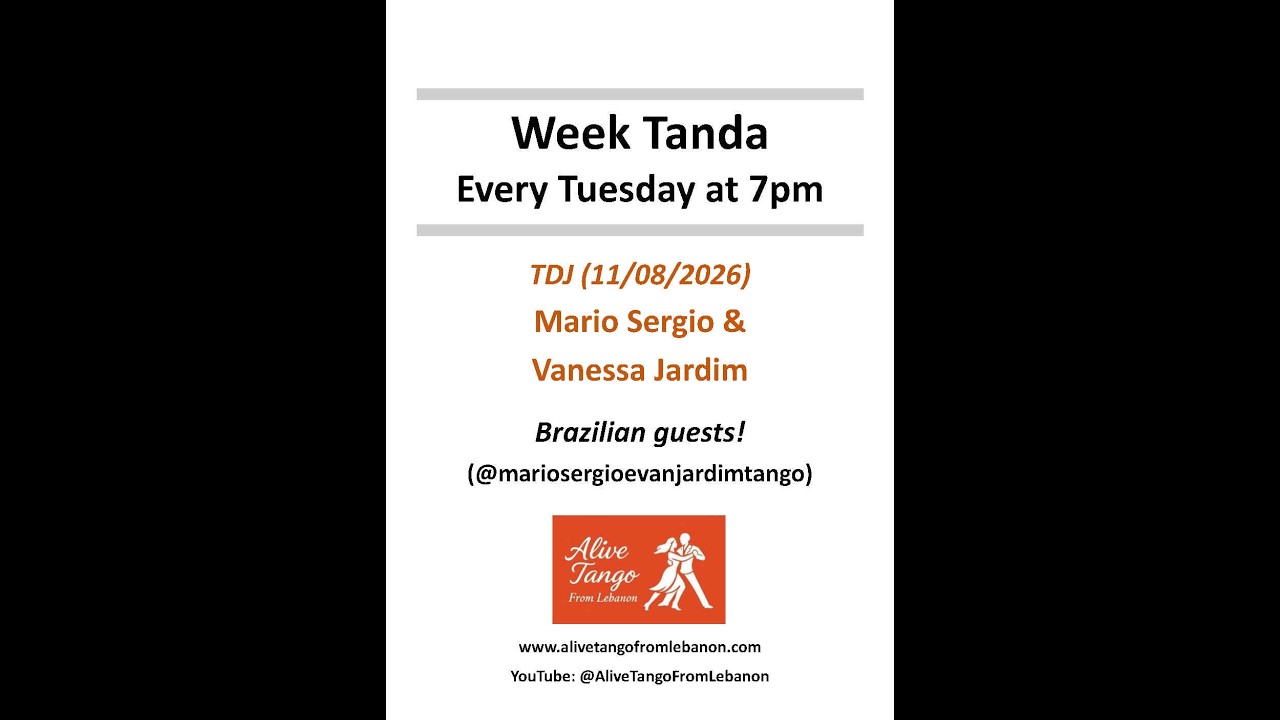 Week Tanda 11/08/2026 (Tango) - Mario Sergio & Vanessa Jardim playing Aníbal Troilo
