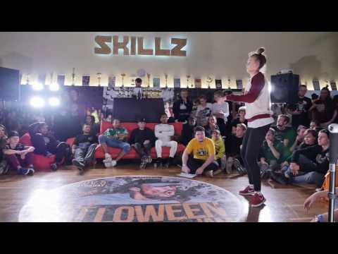 SKILLZ Halloween Jam 2016   popping beginners finals 3 4    Emilija vs Eva