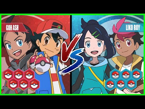 Pokémon Battle Pedia: Ash and Goh Vs Liko and Roy (Team Update)