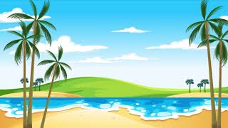 Full HD Animated cartoon Beach Scene background video | Loop Animation l Free to Use