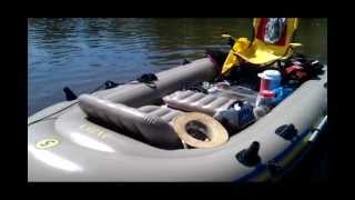 preview picture of video 'Intex Excursion 5 inflatable raft with 44lb trolling motor'