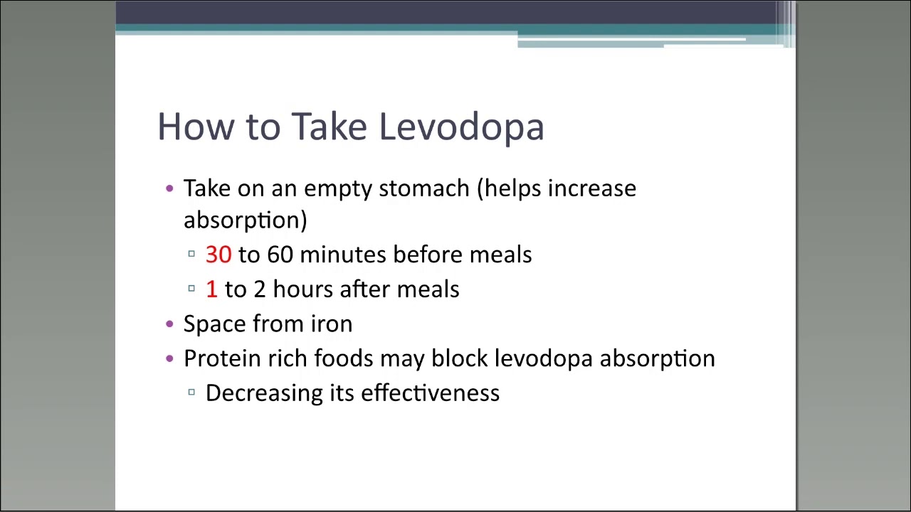 Parkinson's Medications - Part 1: Levodopa