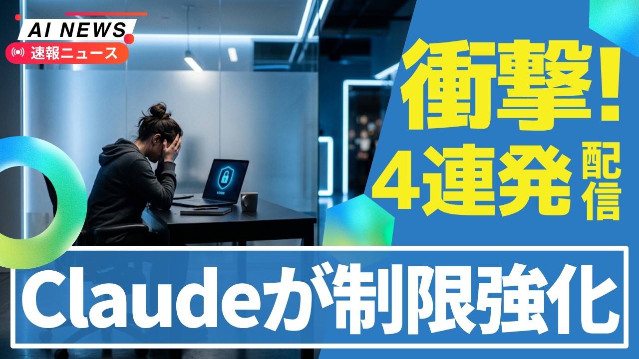 【悲報】Claude制限強化でOpenAIは逆に上限解除！Microsoft新AIモデル3つ同時発表＆DeepMind極秘「マリオ計画」が頓挫＆中国でAIメガネのカンニング急増！