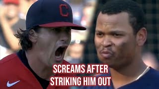 Cal Quantrill screams after striking out Devers, a breakdown