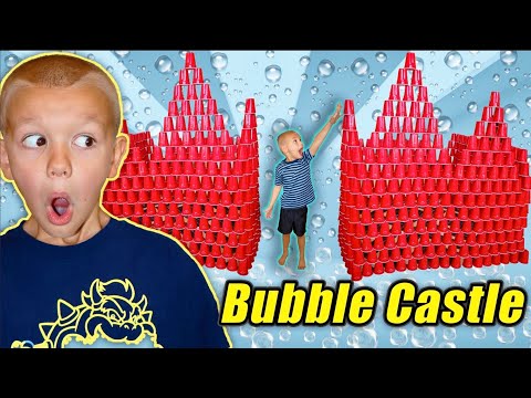 Little Brother Wrecks Red Bubble Castle Made Of Red Cups!