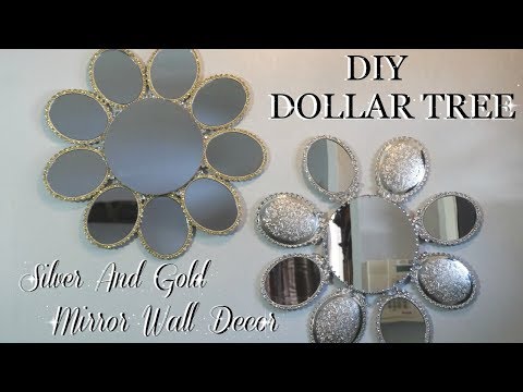 DIY DOLLAR TREE | SILVER & GOLD MIRROR WALL ART DECOR | HOME DECOR DIY FT.  TOTALLY DAZZLED