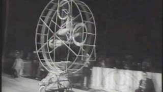 Circus Clown Wheel Stunt Public Domain Archival Stock Footage - www.PublicDomainFootage.com