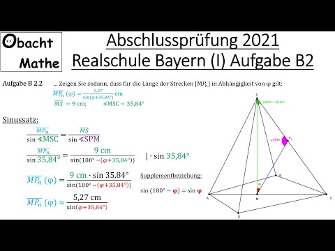 Abschlussprüfung Mathe 2021 Realschule Bayern (Gruppe 1) | Aufgabe B2 vorgerechnet | ObachtMathe
