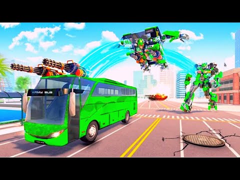 Army Bus Robot Transform Wars Air Jet Robot Rescue Mission Android Gameplay