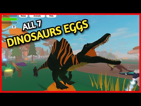 ALL 7 DINOSAUR EGGS [SKINS] Locations in ANIMAL SIMULATOR (Roblox)