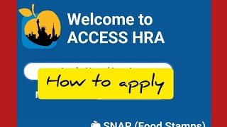 Applying for Nyc Benefits on Access Hra