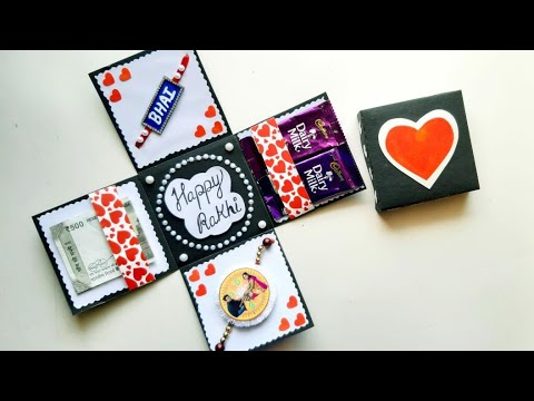 DIY Greeting Cards for Rakhi/Chocolate explosion box/How to make Explosion Box/Raksha-bandhan card