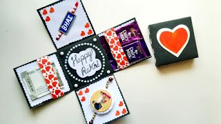 DIY Greeting Cards for Rakhi/Chocolate explosion box/How to make Explosion Box/Raksha-bandhan card