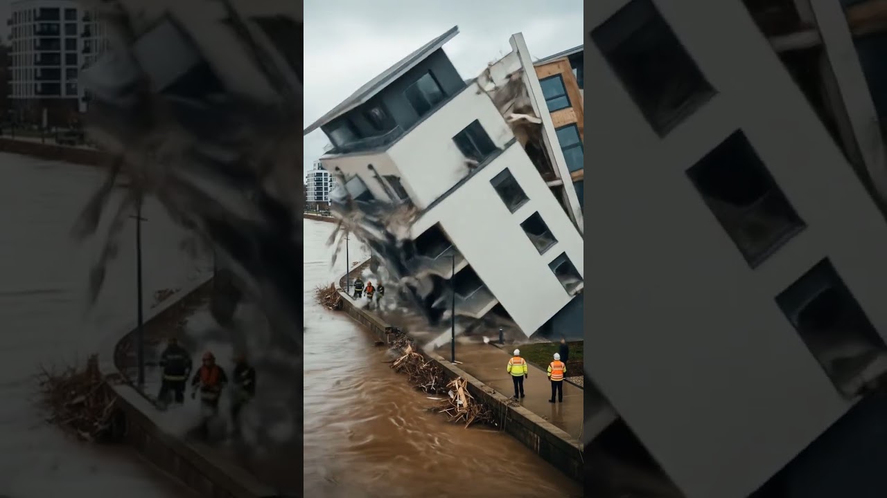 Building Collapse 2025: Shocking Flood Destruction Caught on Camera