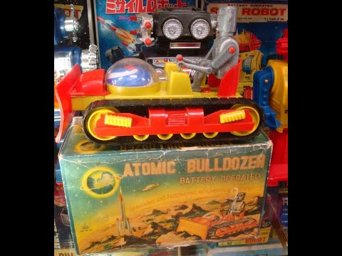 Atomic Bulldozer.  Rare 1959 Hong Kong Robot tractor.