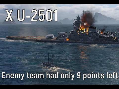 World of Warships - X U-2501 Replay, enemy team had only 9 points left