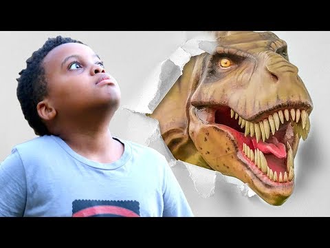 T-Rex vs Shasha And Shiloh IRL - Onyx Kids