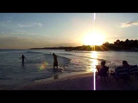 Beautiful beach sunset scene in Playa del Carmen, Mexico