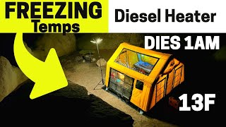 FREEZING 13F Degree Camping: Diesel Heater Disaster at 1 AM!