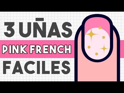 ¡MANICURAS COQUETTE! · 3 UÑAS PINK FRENCH FACILES 💅🏼