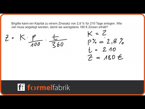 Zinsrechnung: Kapital berechnen - Textaufgabe (Nr. 4)